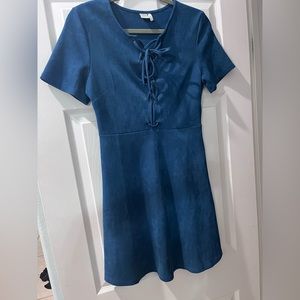 3/$30 Anthropologie | Paper Crane Teal Faux Suede Dress. Size Small. NWOT.